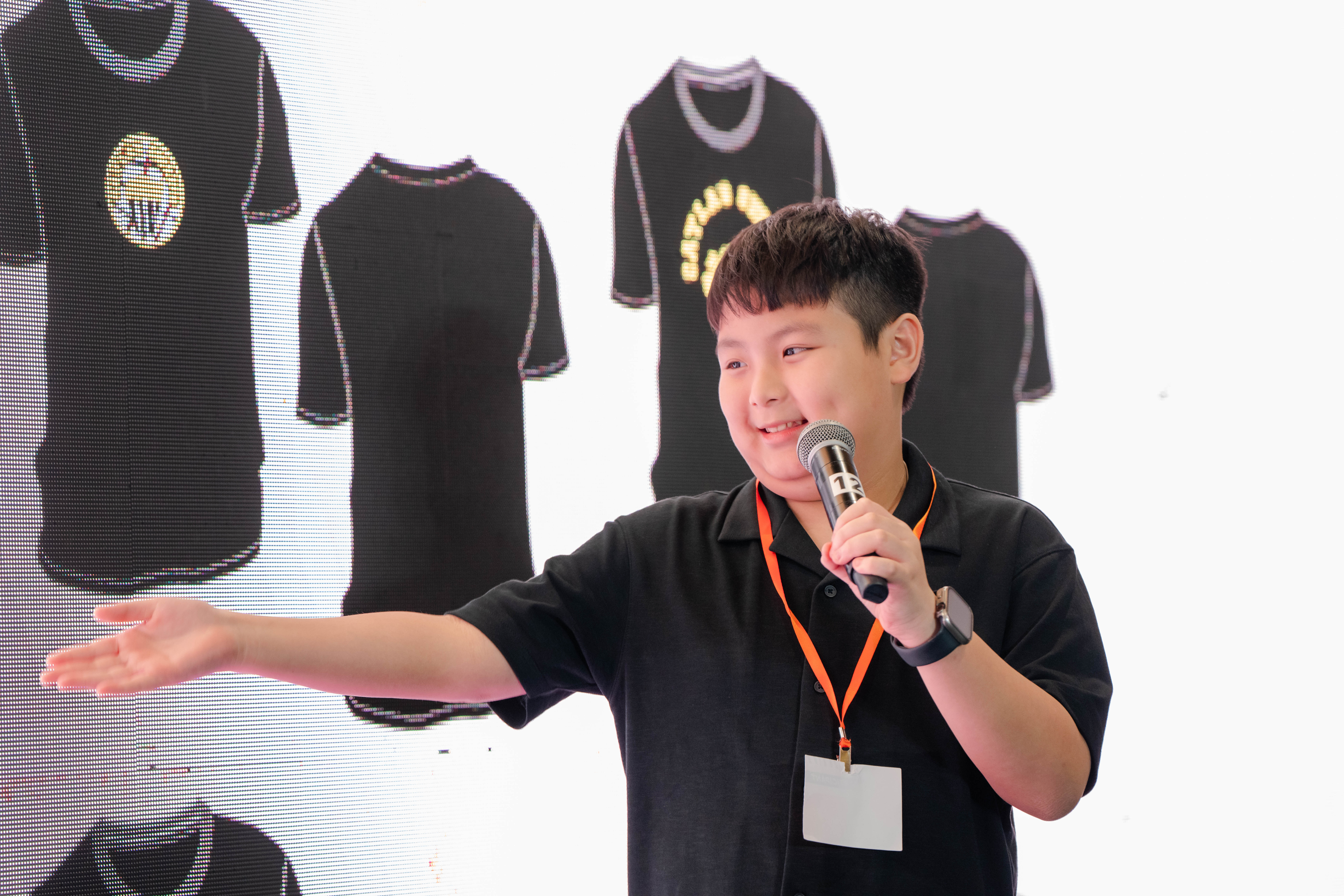 Young entrepreneur with products